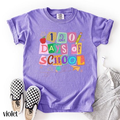 120 Days Of School Comfort Colors Shirt Kindergarten Kids First Grade TShirt Ransom Girls School T-shirt Youth Toddler 120 Day School Tee