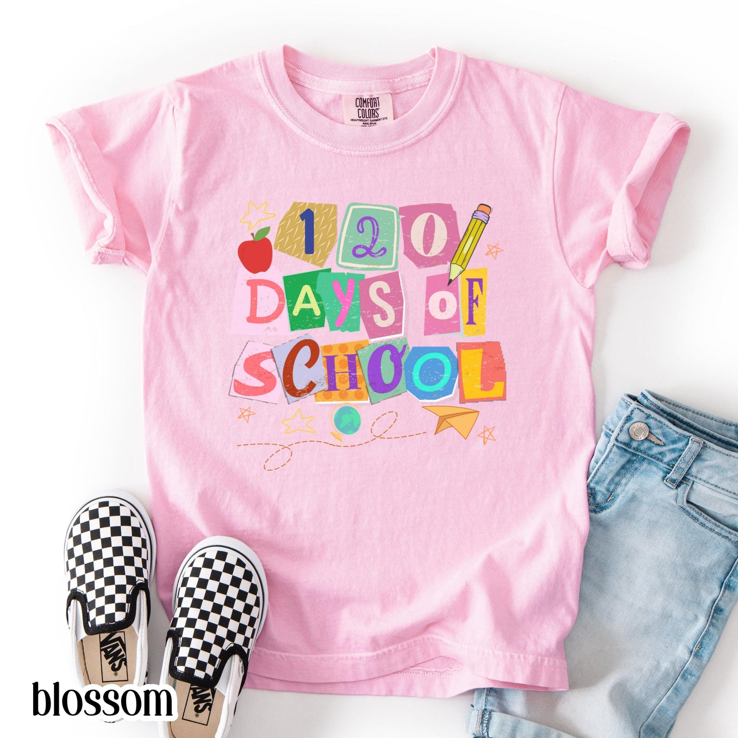 120 Days Of School Comfort Colors Shirt Kindergarten Kids First Grade TShirt Ransom Girls School T-shirt Youth Toddler 120 Day School Tee