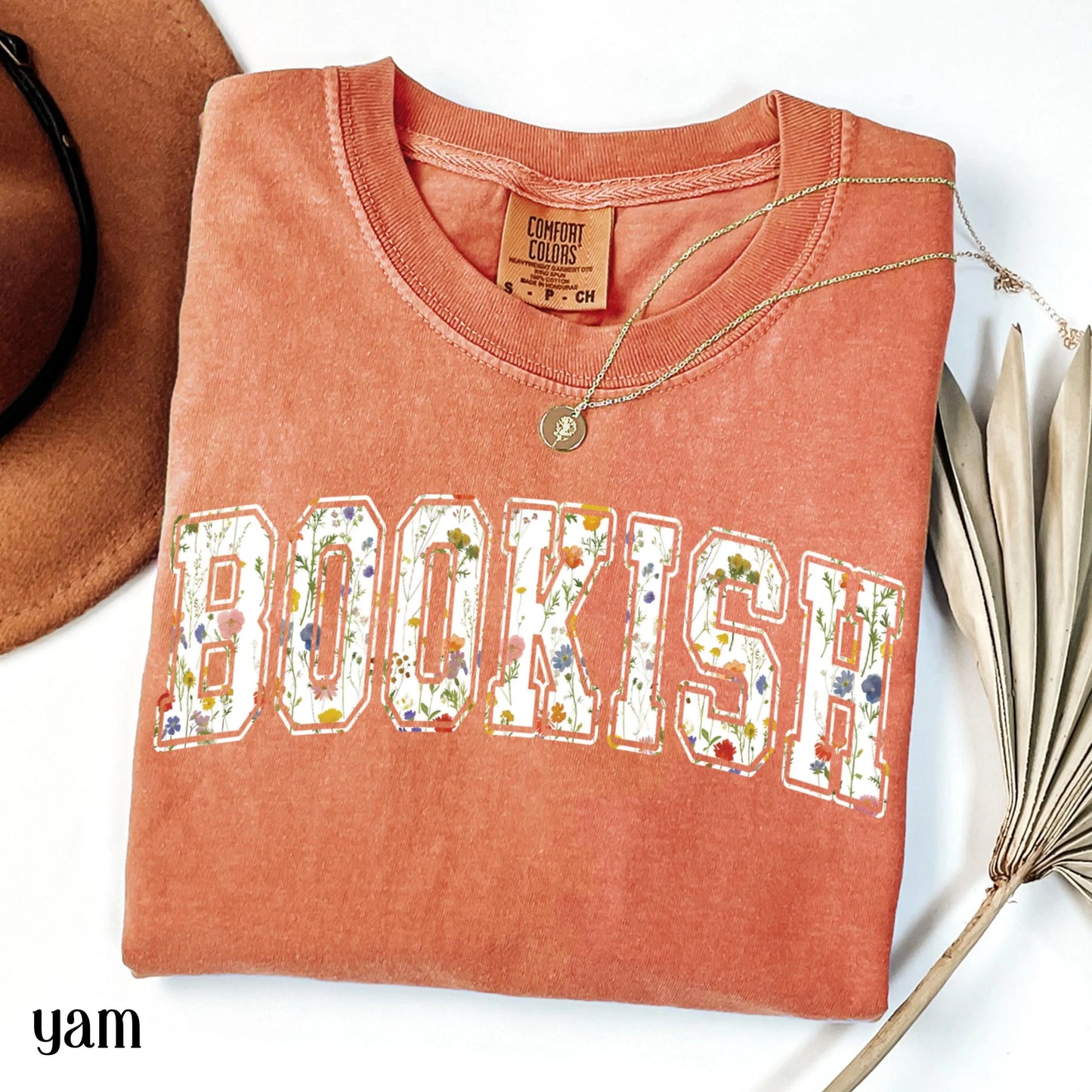 Book Comfort Colors Shirt Bookish Reading Flower T-Shirt Book Lover One More Chapter Tee Books and Coffee Librarian Tee for Teacher