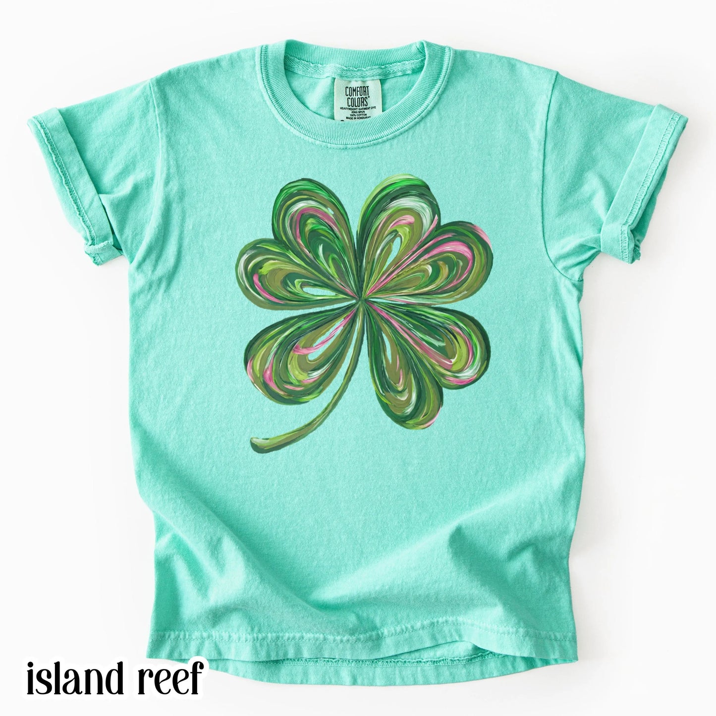 Youth St Patricks Day Comfort Colors Shirt Lucky Shamrock Tshirt Kids Saint Patrick's Party Tee Four Leaf Clover T-shirt Irish Shenanigans