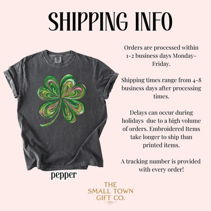 Youth St Patricks Day Comfort Colors Shirt Lucky Shamrock Tshirt Kids Saint Patrick's Party Tee Four Leaf Clover T-shirt Irish Shenanigans