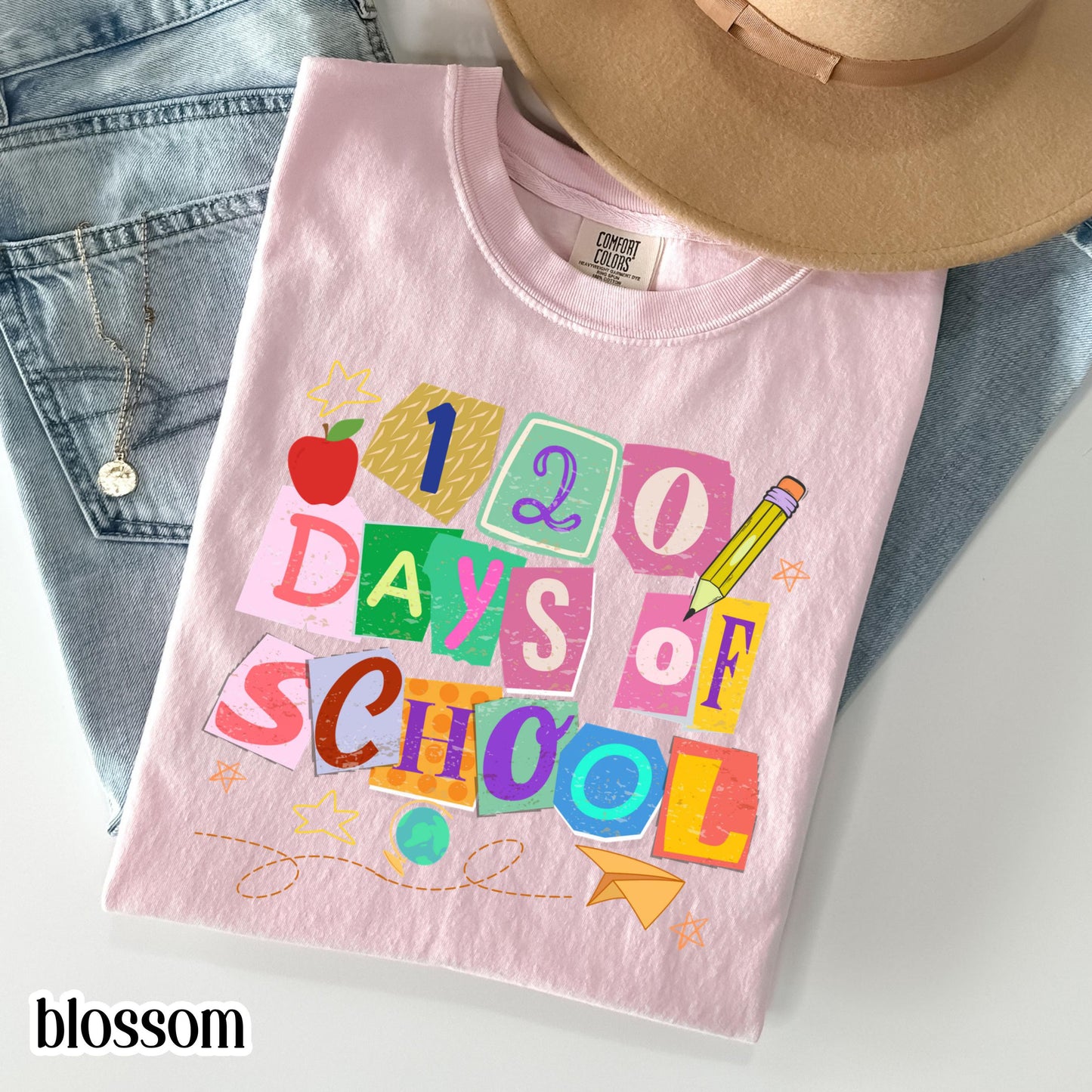 120 Days Of School Comfort Colors Shirt Kindergarten Teacher First Grade TShirt Ransom Girls School T-shirt Youth Toddler 120 Day School Tee