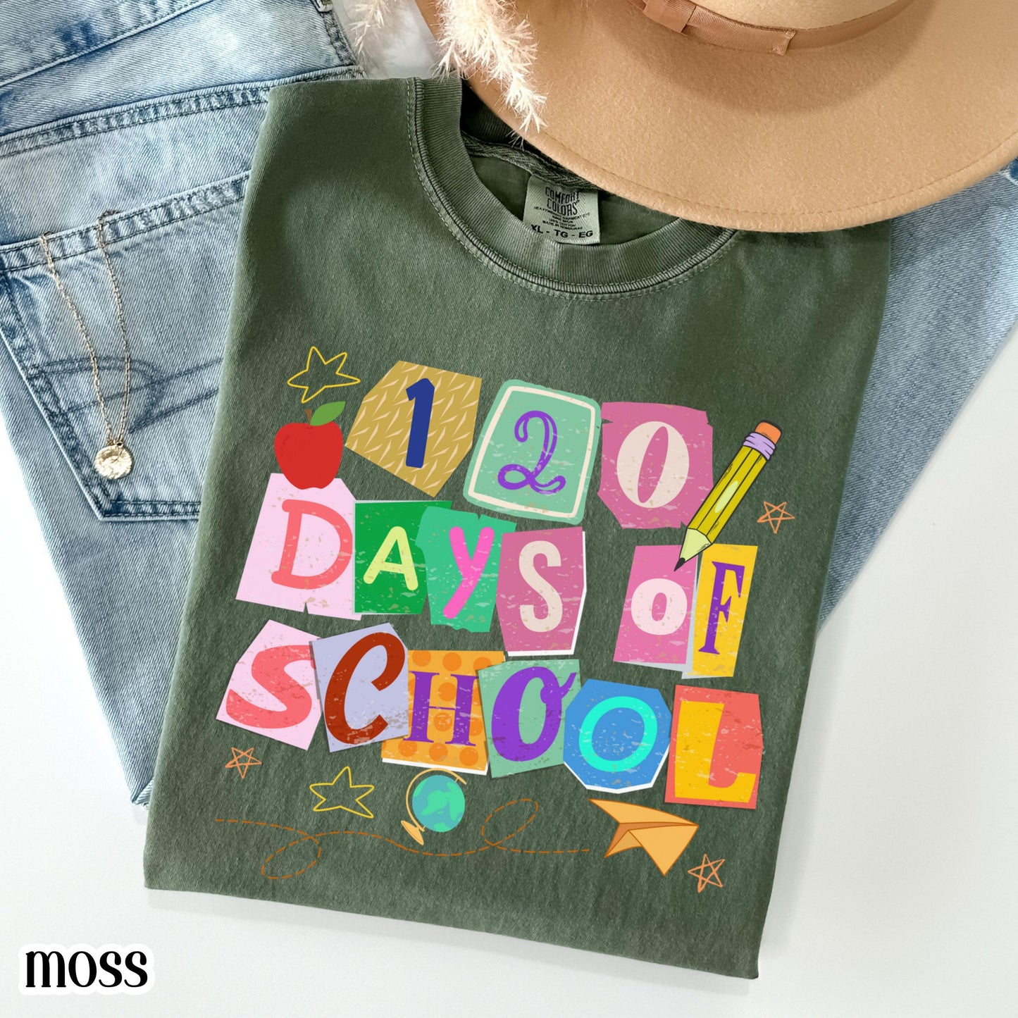 120 Days Of School Comfort Colors Shirt Kindergarten Teacher First Grade TShirt Ransom Girls School T-shirt Youth Toddler 120 Day School Tee