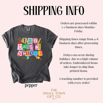 120 Days Of School Comfort Colors Shirt Kindergarten Kids First Grade TShirt Ransom Girls School T-shirt Youth Toddler 120 Day School Tee