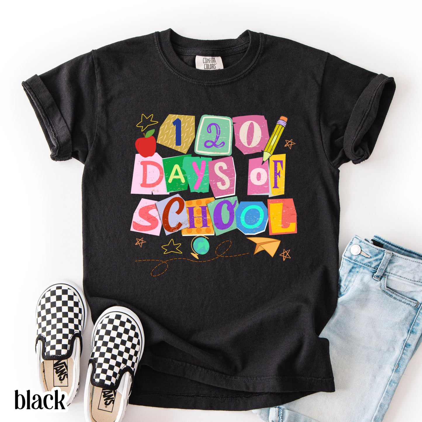 120 Days Of School Comfort Colors Shirt Kindergarten Kids First Grade TShirt Ransom Girls School T-shirt Youth Toddler 120 Day School Tee