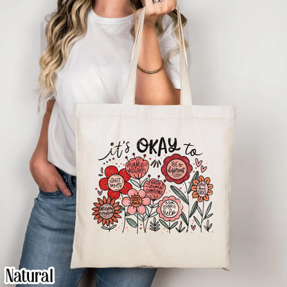 Teacher Tote Bag Special Education Floral Canvas Tote Mental Health Purse Diversity Neurodiversity Sped Teacher Motivational Therapist Gift