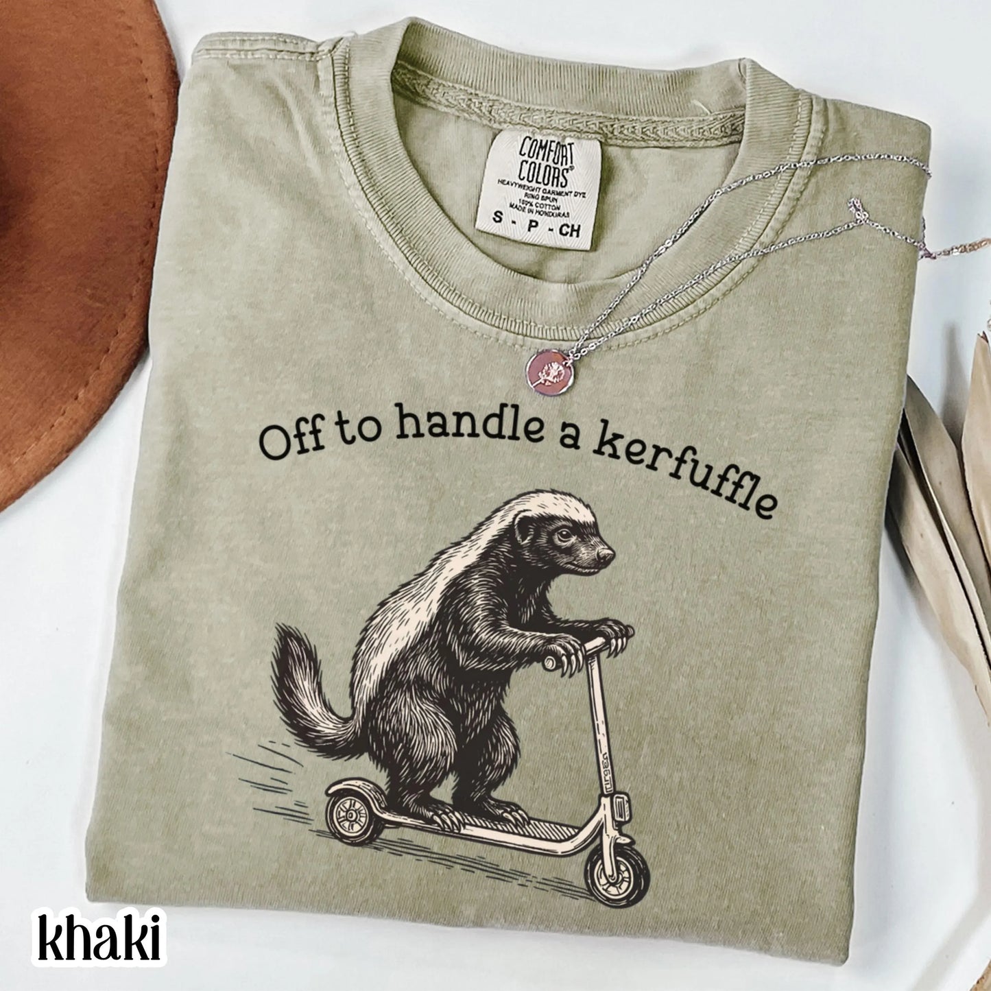 Kerfuffle Honey Badger Comfort Colors Shirt Funny Human Resources Scooter Tshirt Silly Lawyer Counselor Tee Adult Humor Sarcastic T-Shirt