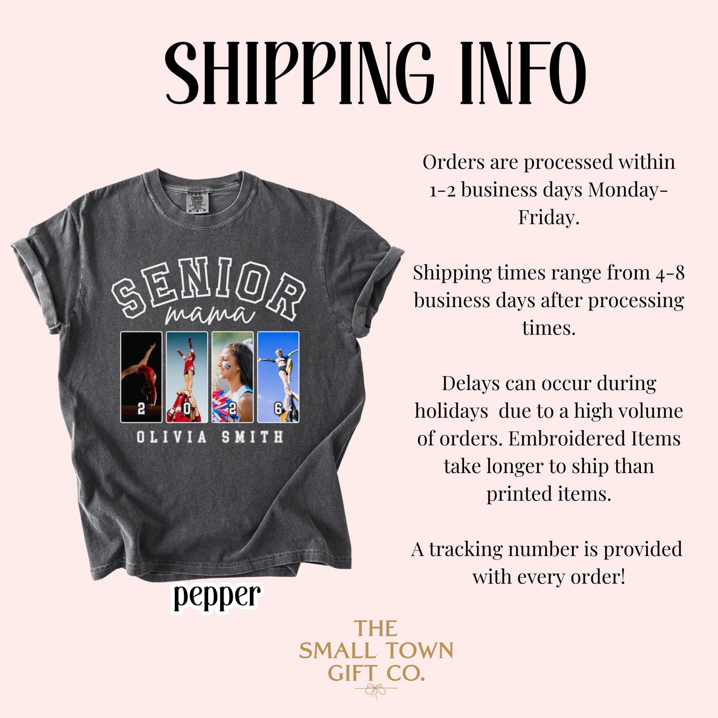 Custom 2026 Senior Cheer Mom Shirt Custom Cheerleader Photo Shirt High School Graduation Mothers Day Mama Shirt with Name Senior Night Tee
