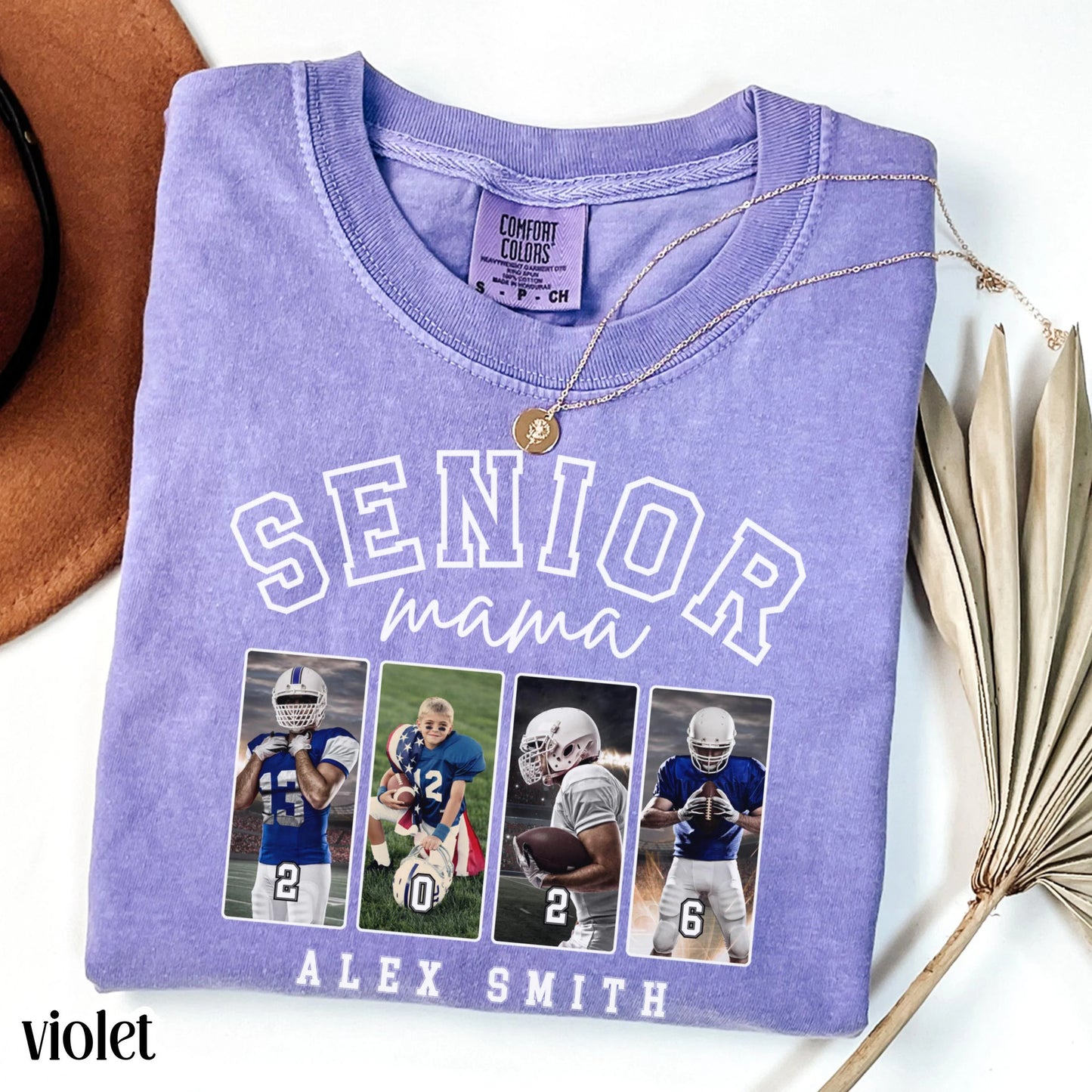 Custom 2026 Senior Football Mom Shirt Custom Football Player Photo Shirt High School Graduation Mothers Day Mama Shirt Name Senior Night Tee