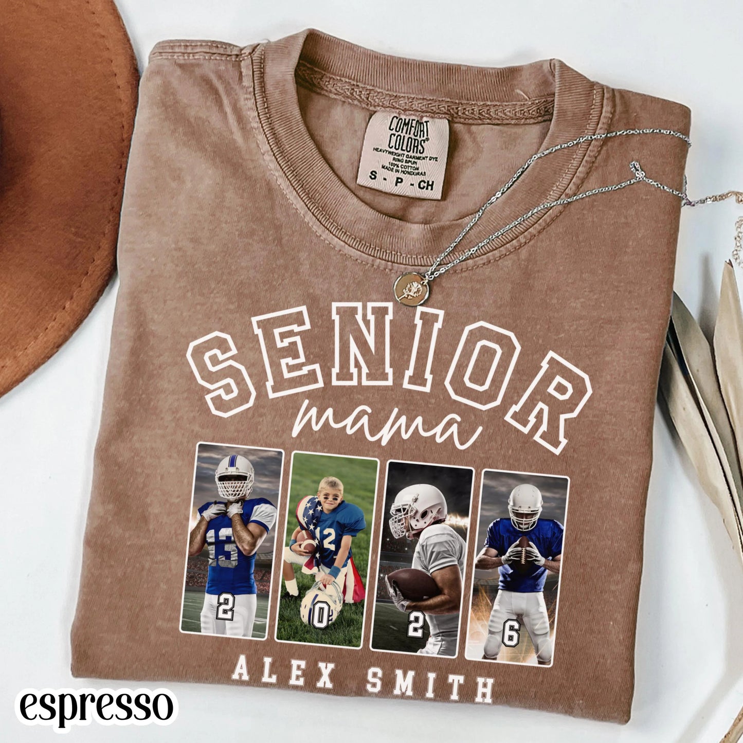Custom 2026 Senior Football Mom Shirt Custom Football Player Photo Shirt High School Graduation Mothers Day Mama Shirt Name Senior Night Tee