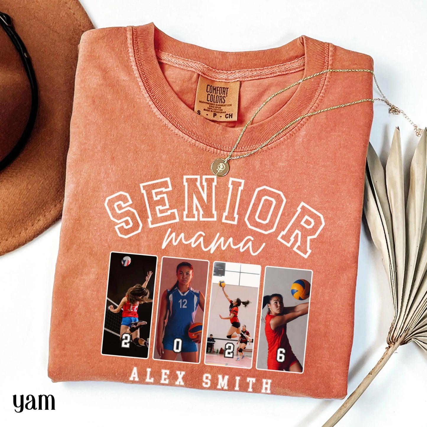 Custom Senior Volleyball Mom Shirt 2026 Volleyball Player Photo Shirt High School Graduation Mothers Day Mama Shirt Name Senior Night Tee