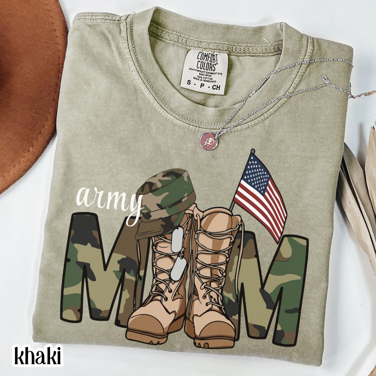 Military Mom Comfort Colors Shirt Proud Army Soldier Mama Tee Service Member Marine Mom TShirt Mother's Day Gift Air Force Gift T-Shirt