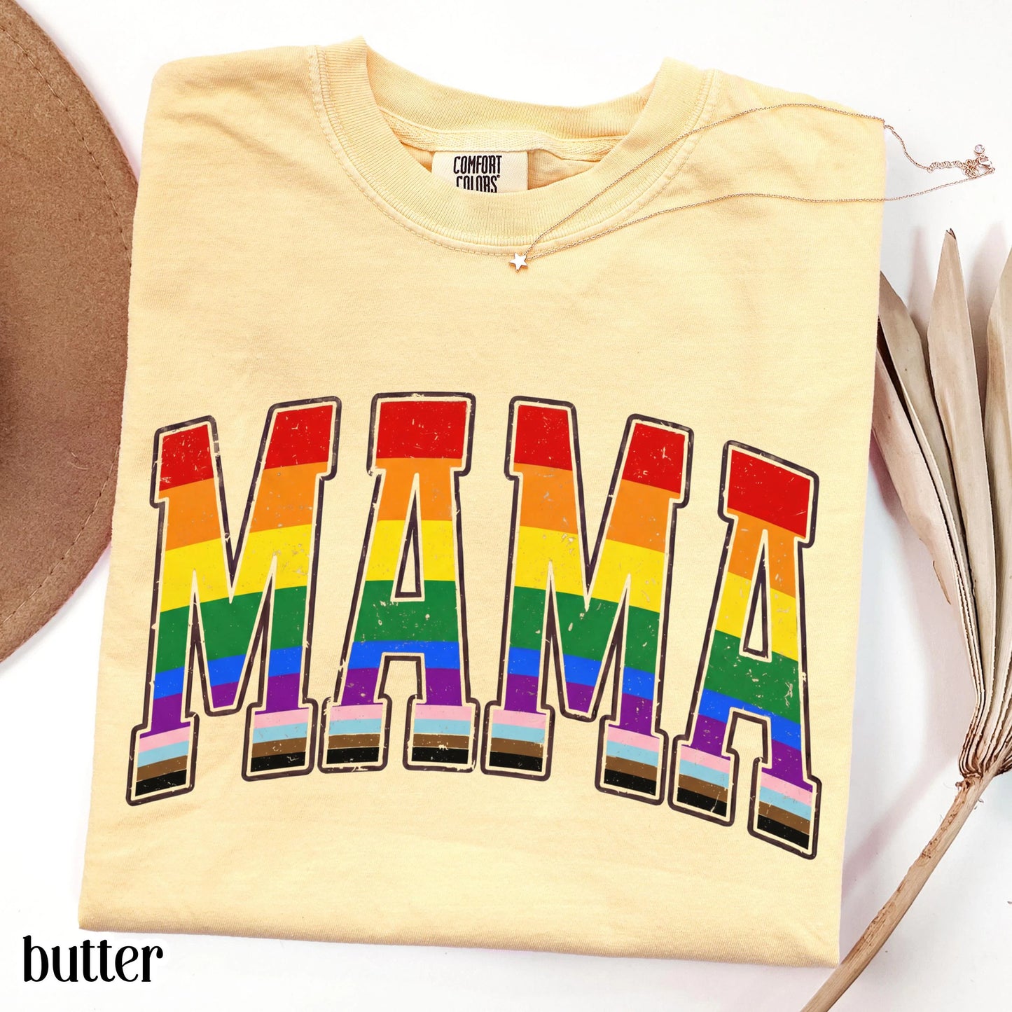 Comfort Colors LGBTQ Mama Shirt Mothers Day Gay Pride TShirt Transgender Mom Tee Gift For Mama Shirt Lesbian Flag Equality Diversity T-Shirt