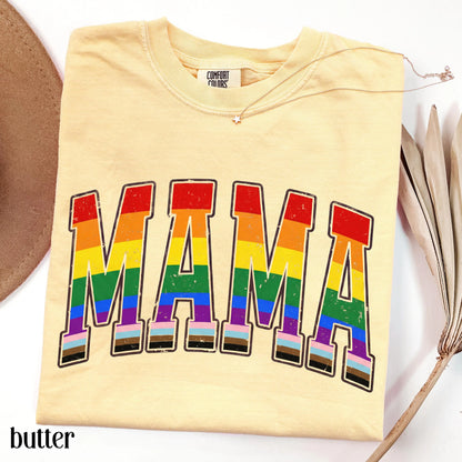 Comfort Colors LGBTQ Mama Shirt Mothers Day Gay Pride TShirt Transgender Mom Tee Gift For Mama Shirt Lesbian Flag Equality Diversity T-Shirt