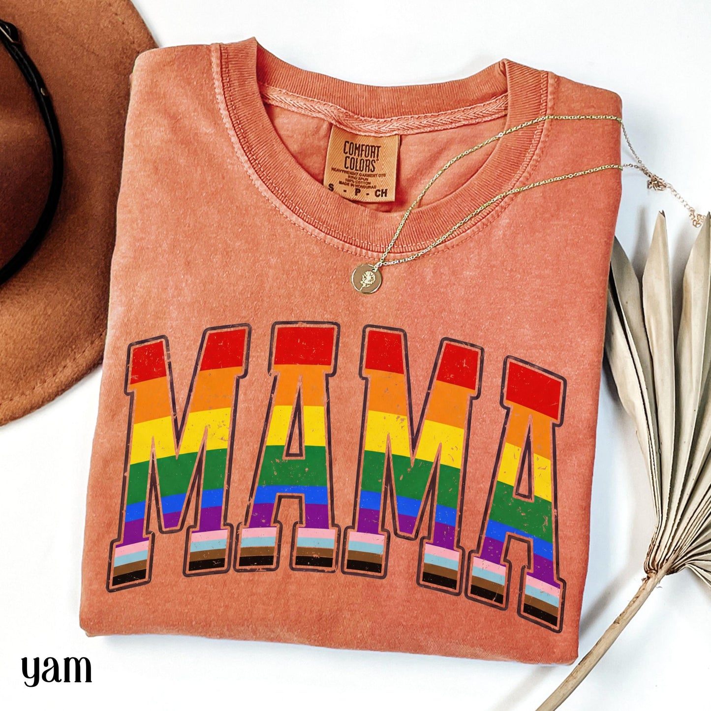 Comfort Colors LGBTQ Mama Shirt Mothers Day Gay Pride TShirt Transgender Mom Tee Gift For Mama Shirt Lesbian Flag Equality Diversity T-Shirt