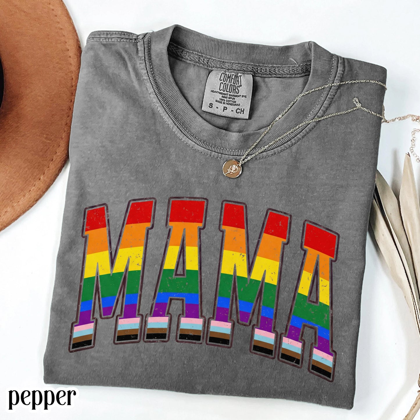Comfort Colors LGBTQ Mama Shirt Mothers Day Gay Pride TShirt Transgender Mom Tee Gift For Mama Shirt Lesbian Flag Equality Diversity T-Shirt