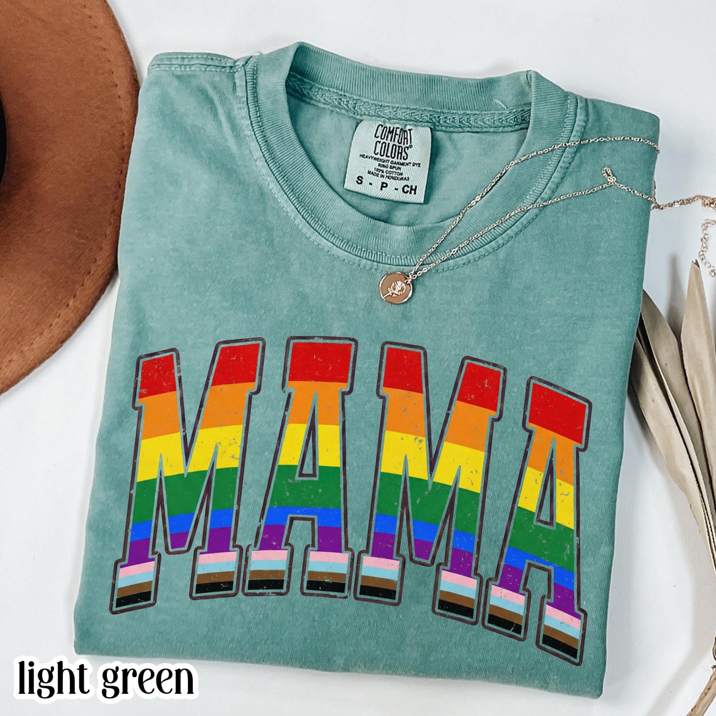 Comfort Colors LGBTQ Mama Shirt Mothers Day Gay Pride TShirt Transgender Mom Tee Gift For Mama Shirt Lesbian Flag Equality Diversity T-Shirt