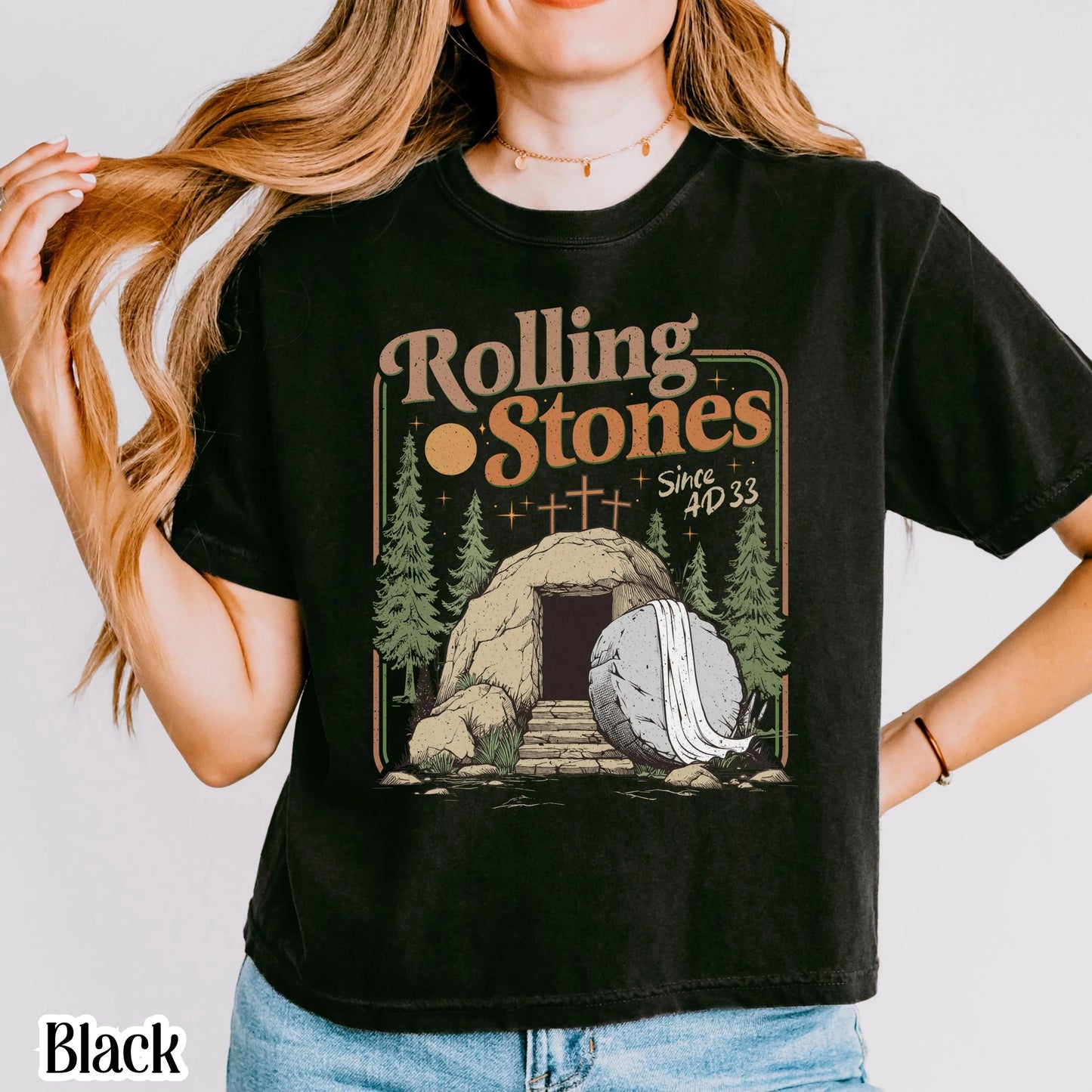 Comfort Colors Christian T-Shirt Rolling Trendy Easter Clothing Jesus Christ Shirt Teen Believer Gift For Christian Faith Based Graphic Tee