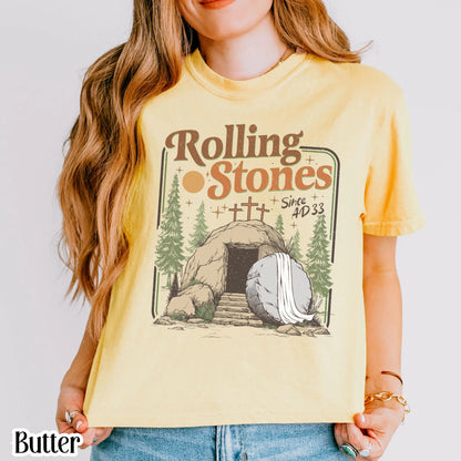 Comfort Colors Christian T-Shirt Rolling Trendy Easter Clothing Jesus Christ Shirt Teen Believer Gift For Christian Faith Based Graphic Tee