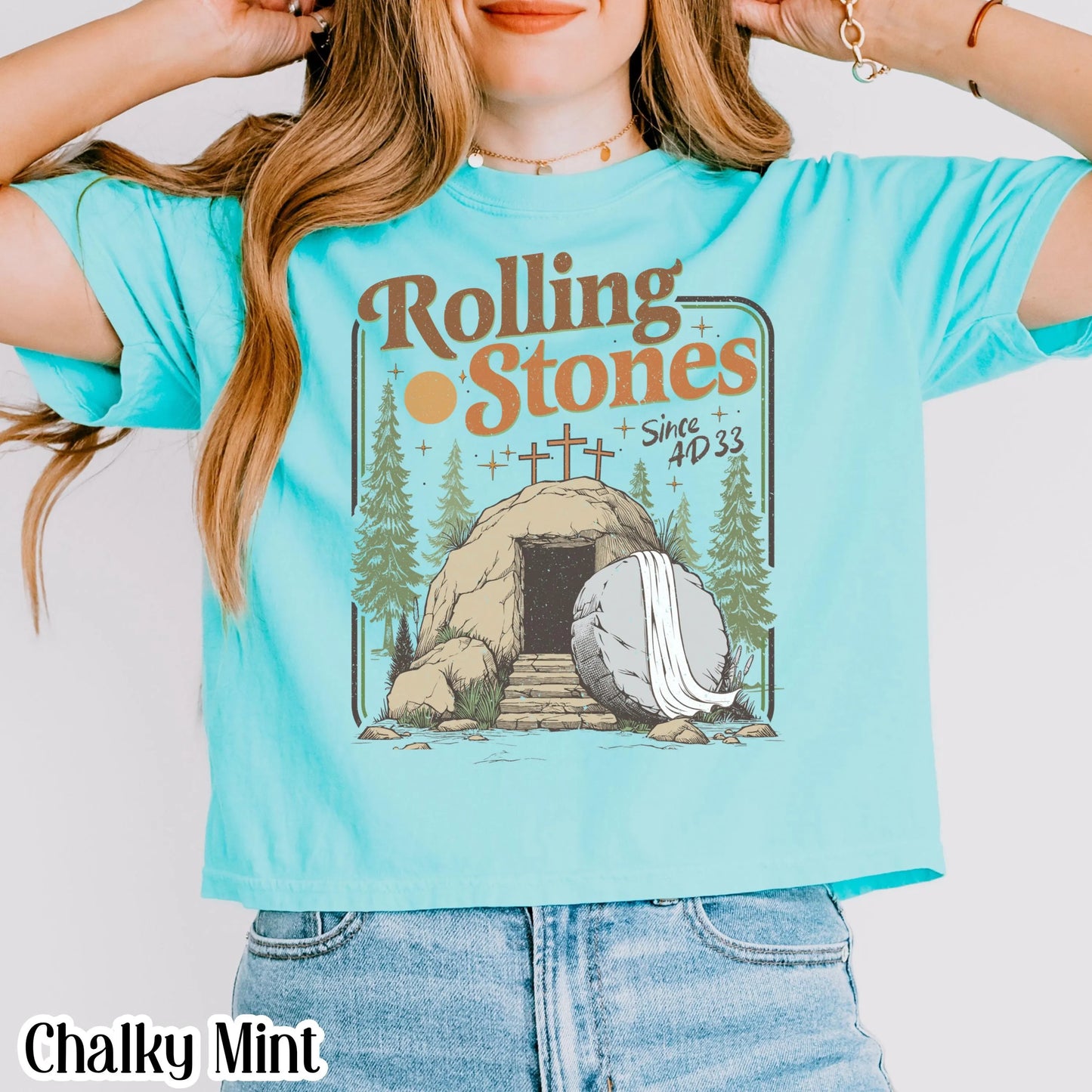 Comfort Colors Christian T-Shirt Rolling Trendy Easter Clothing Jesus Christ Shirt Teen Believer Gift For Christian Faith Based Graphic Tee