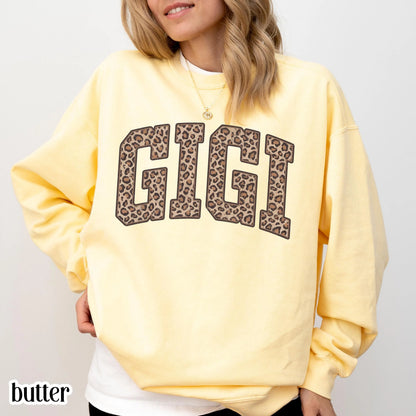 Comfort Colors Leopard Gigi Sweatshirt Mothers Day Grandma Sweater Retro Nana Gift For Gigi Crewneck Mom Feral Cheetah Print Animal Pullover