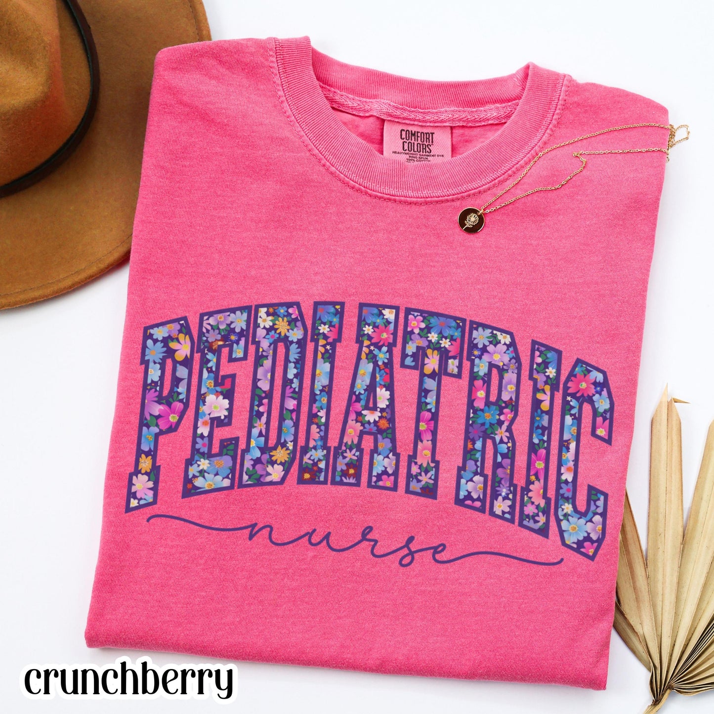 Pediatric Nurse Comfort Colors Shirt PICU Nurse Appreciation T-shirt Floral Pediatrician Tee Cute Flower Pediatric Nurse Team Crew Outfit