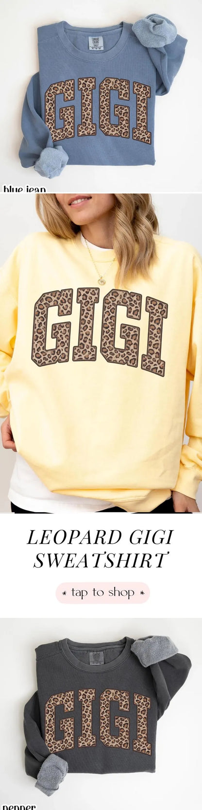 Comfort Colors Leopard Gigi Sweatshirt Mothers Day Grandma Sweater Retro Nana Gift For Gigi Crewneck Mom Feral Cheetah Print Animal Pullover
