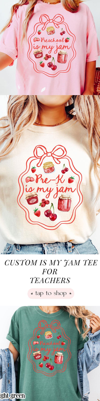 Preschool Comfort Colors Teacher Shirt Pre K Tee PreSchool Teacher TShirt Pre K Teacher T-Shirt Back to School Shirt Is My Jam Tee Gift