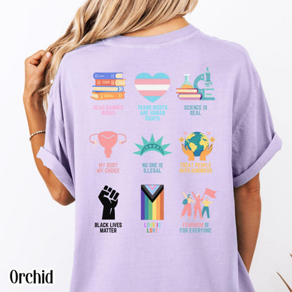 Comfort Colors Pride Shirt Gay LGBTQ Lesbian Tee Inclusive Social Justice T-Shirt Human Rights Equality BLM Transgender Ally Shirt Anti ICE
