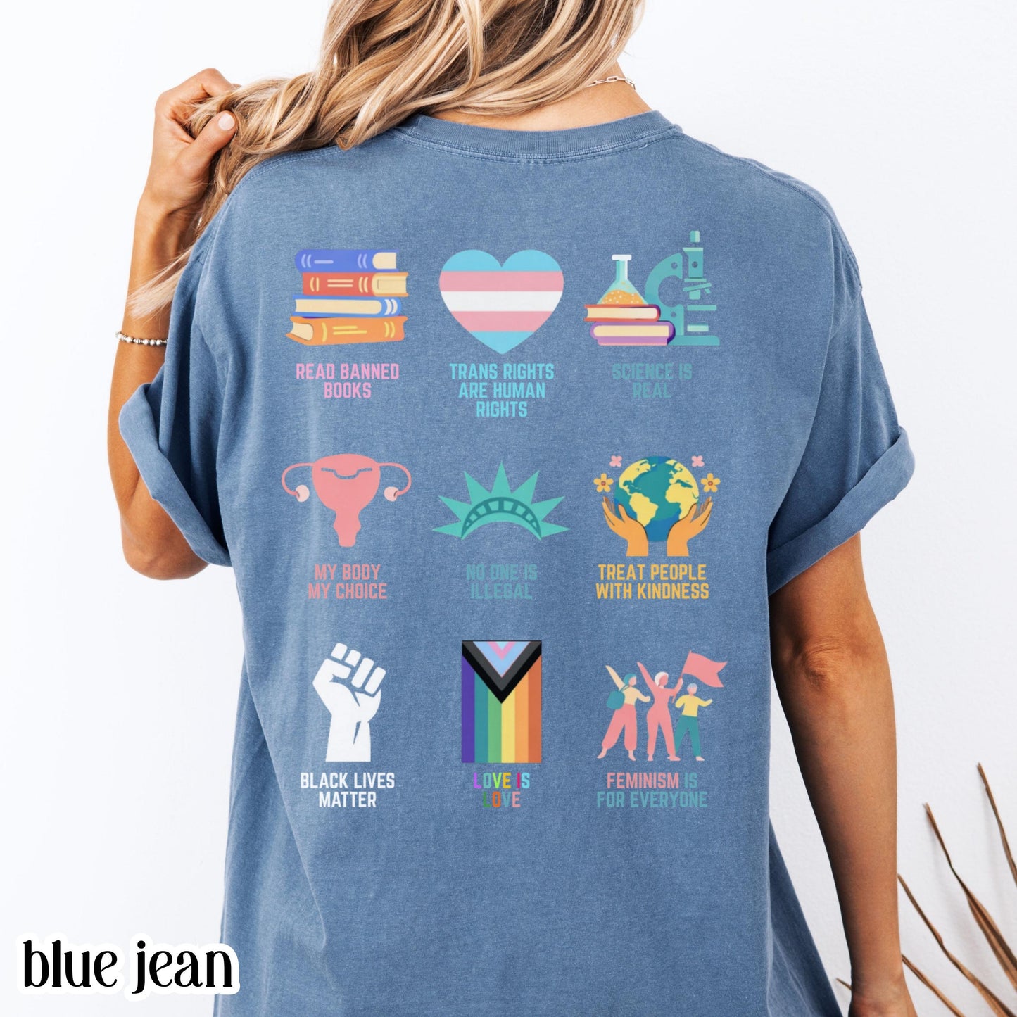 Comfort Colors Pride Shirt Gay LGBTQ Lesbian Tee Inclusive Social Justice T-Shirt Human Rights Equality BLM Transgender Ally Shirt Anti ICE