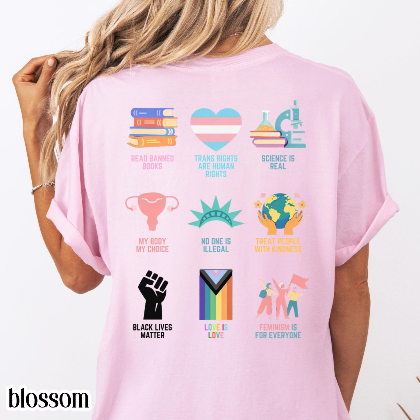 Comfort Colors Pride Shirt Gay LGBTQ Lesbian Tee Inclusive Social Justice T-Shirt Human Rights Equality BLM Transgender Ally Shirt Anti ICE