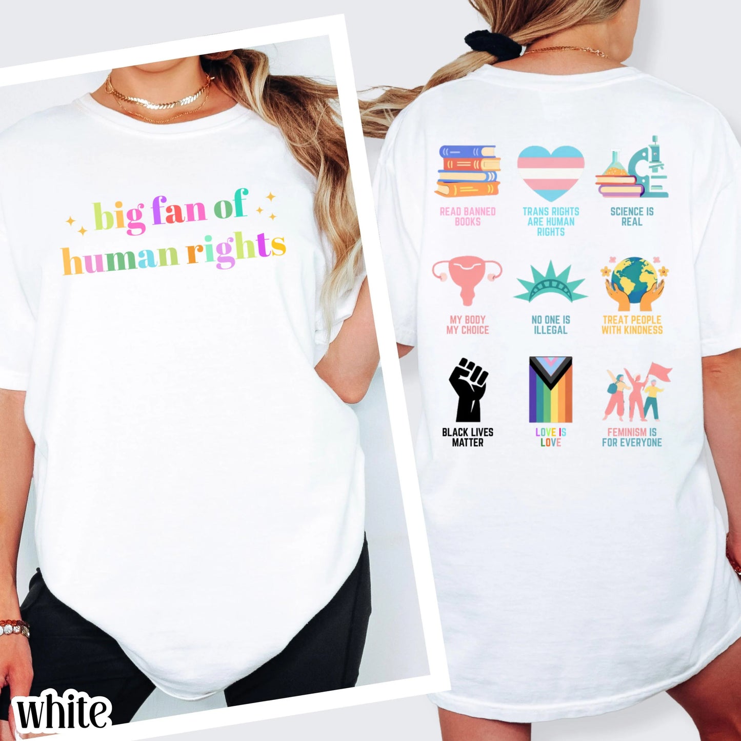 Comfort Colors Pride Shirt Gay LGBTQ Lesbian Tee Inclusive Social Justice T-Shirt Human Rights Equality BLM Transgender Ally Shirt Anti ICE
