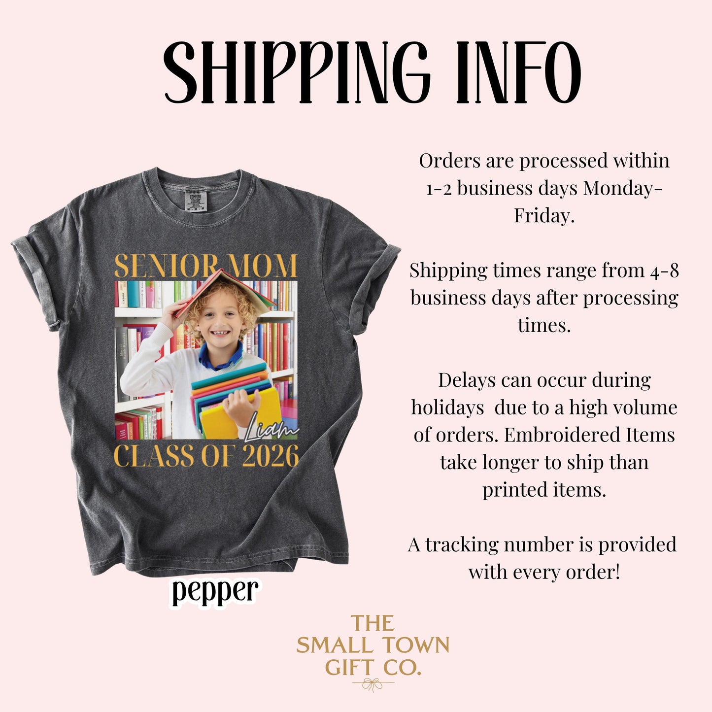 Custom Senior Mom 2026 Comfort Colors Shirt Proud Mom Graduate Tee Personalized Photo Name Class Year 2026 Graduation Mothers Day Gift