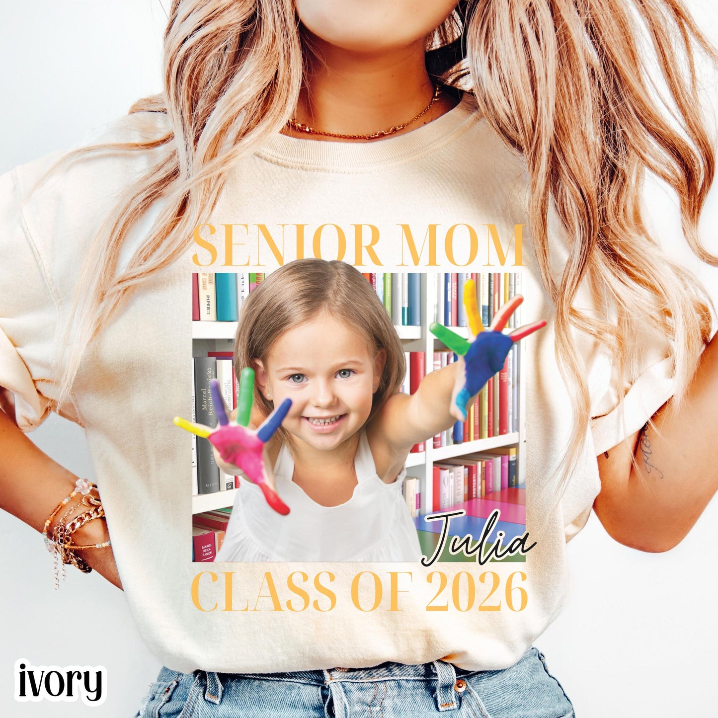 Custom Senior Mom 2026 Comfort Colors Shirt Proud Mom Graduate Tee Personalized Photo Name Class Year 2026 Graduation Mothers Day Gift