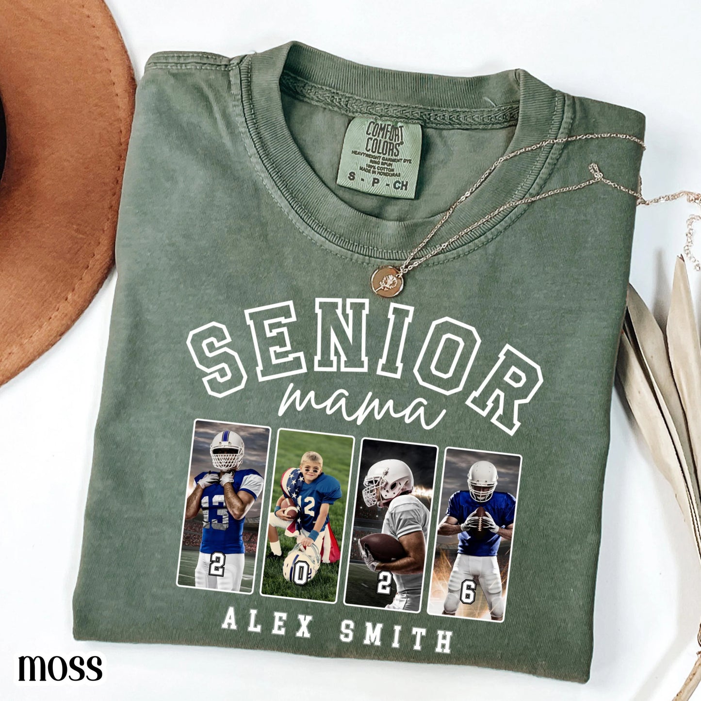Custom 2026 Senior Football Mom Shirt Custom Football Player Photo Shirt High School Graduation Mothers Day Mama Shirt Name Senior Night Tee