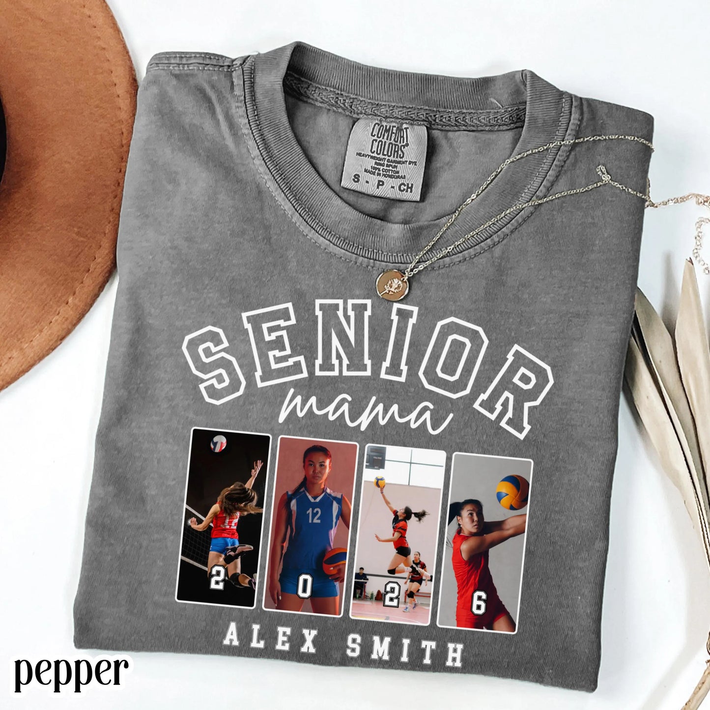 Custom Senior Volleyball Mom Shirt 2026 Volleyball Player Photo Shirt High School Graduation Mothers Day Mama Shirt Name Senior Night Tee
