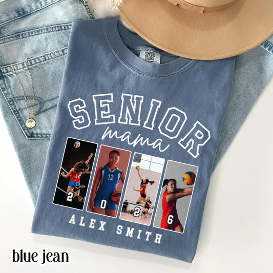 Custom Senior Volleyball Mom Shirt 2026 Volleyball Player Photo Shirt High School Graduation Mothers Day Mama Shirt Name Senior Night Tee