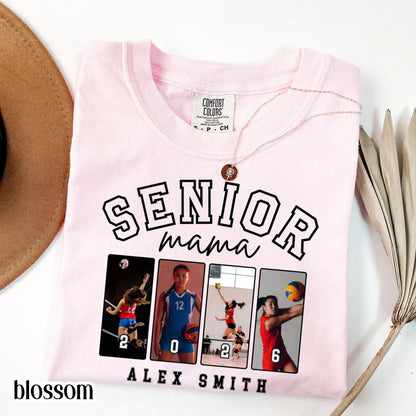 Custom Senior Volleyball Mom Shirt 2026 Volleyball Player Photo Shirt High School Graduation Mothers Day Mama Shirt Name Senior Night Tee