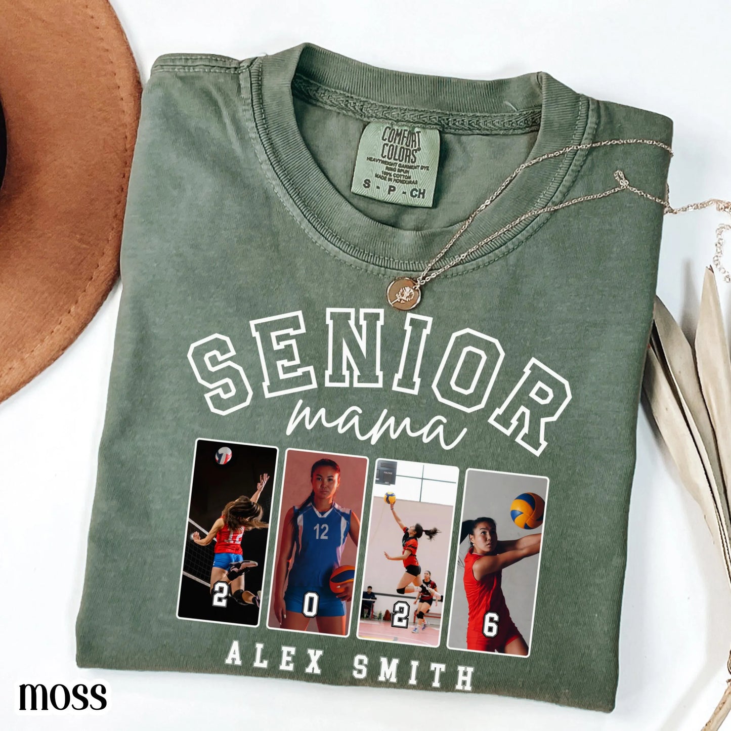 Custom Senior Volleyball Mom Shirt 2026 Volleyball Player Photo Shirt High School Graduation Mothers Day Mama Shirt Name Senior Night Tee