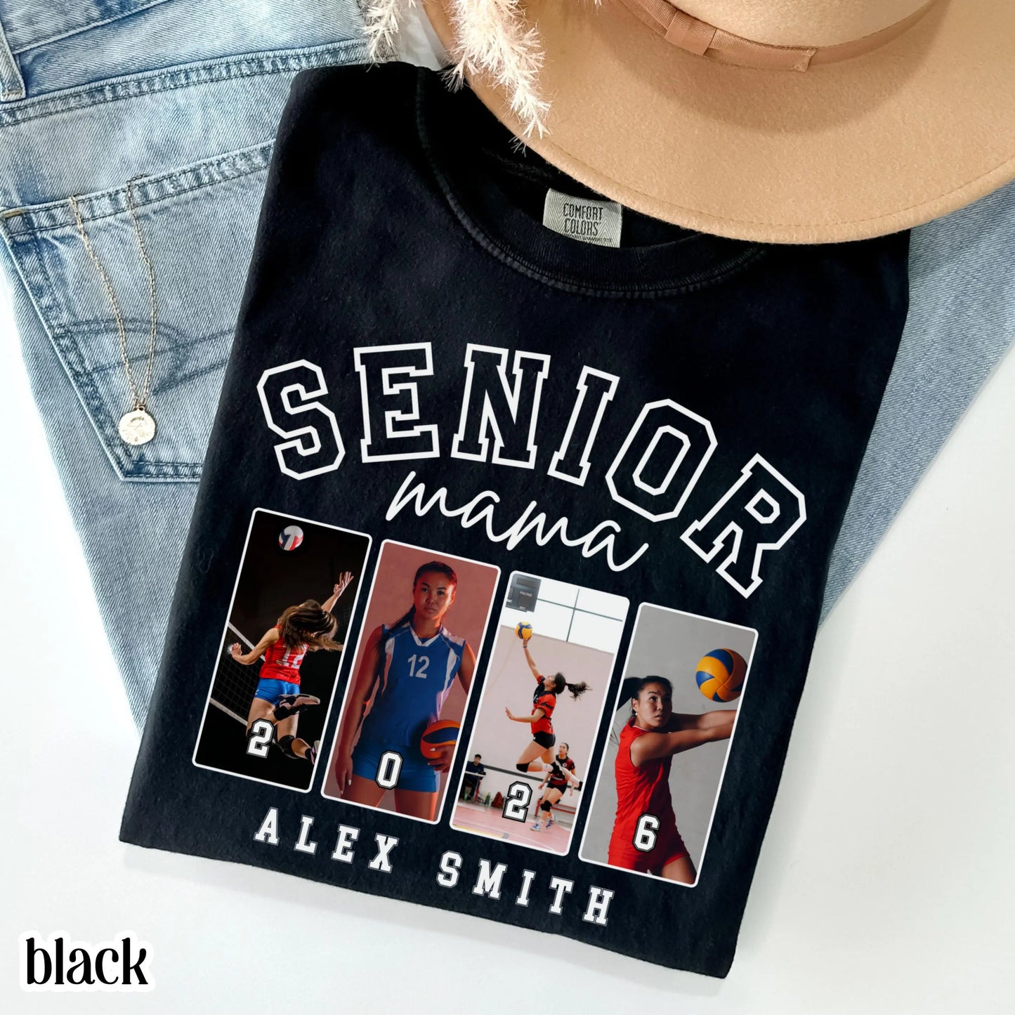 Custom Senior Volleyball Mom Shirt 2026 Volleyball Player Photo Shirt High School Graduation Mothers Day Mama Shirt Name Senior Night Tee