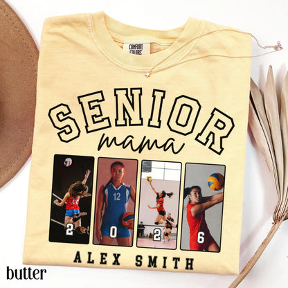 Custom Senior Volleyball Mom Shirt 2026 Volleyball Player Photo Shirt High School Graduation Mothers Day Mama Shirt Name Senior Night Tee