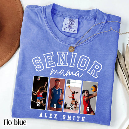 Custom Senior Volleyball Mom Shirt 2026 Volleyball Player Photo Shirt High School Graduation Mothers Day Mama Shirt Name Senior Night Tee