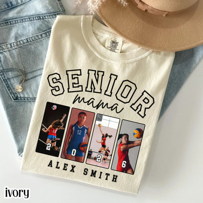 Custom Senior Volleyball Mom Shirt 2026 Volleyball Player Photo Shirt High School Graduation Mothers Day Mama Shirt Name Senior Night Tee