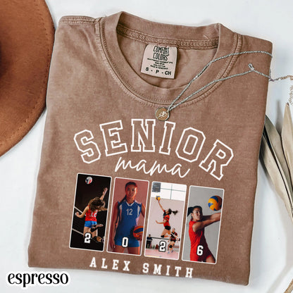 Custom Senior Volleyball Mom Shirt 2026 Volleyball Player Photo Shirt High School Graduation Mothers Day Mama Shirt Name Senior Night Tee