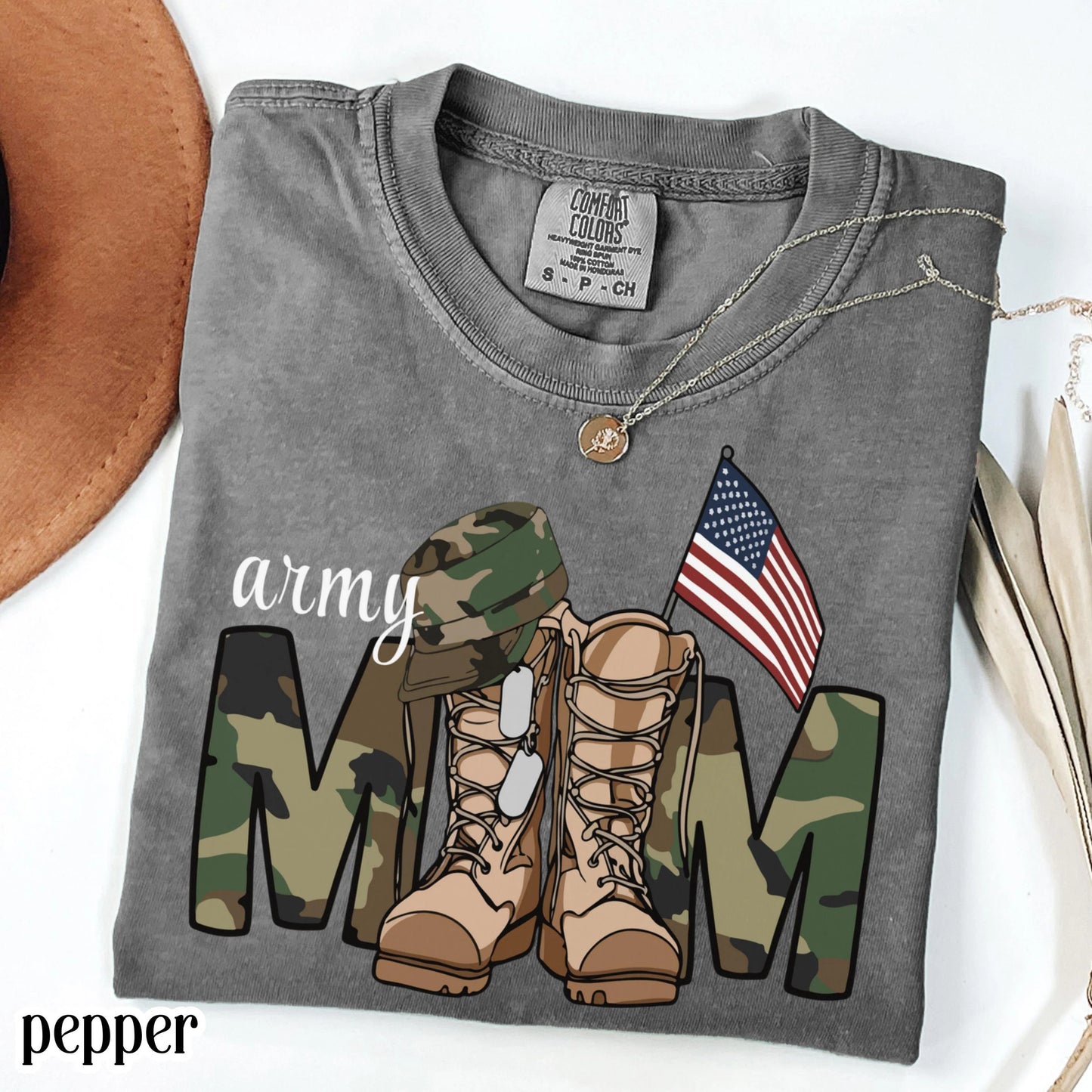Military Mom Comfort Colors Shirt Proud Army Soldier Mama Tee Service Member Marine Mom TShirt Mother's Day Gift Air Force Gift T-Shirt