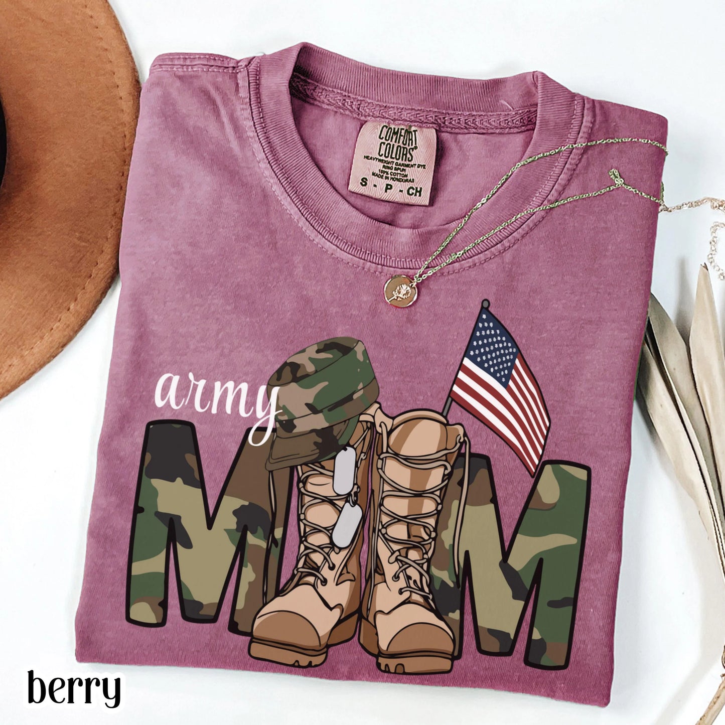Military Mom Comfort Colors Shirt Proud Army Soldier Mama Tee Service Member Marine Mom TShirt Mother's Day Gift Air Force Gift T-Shirt