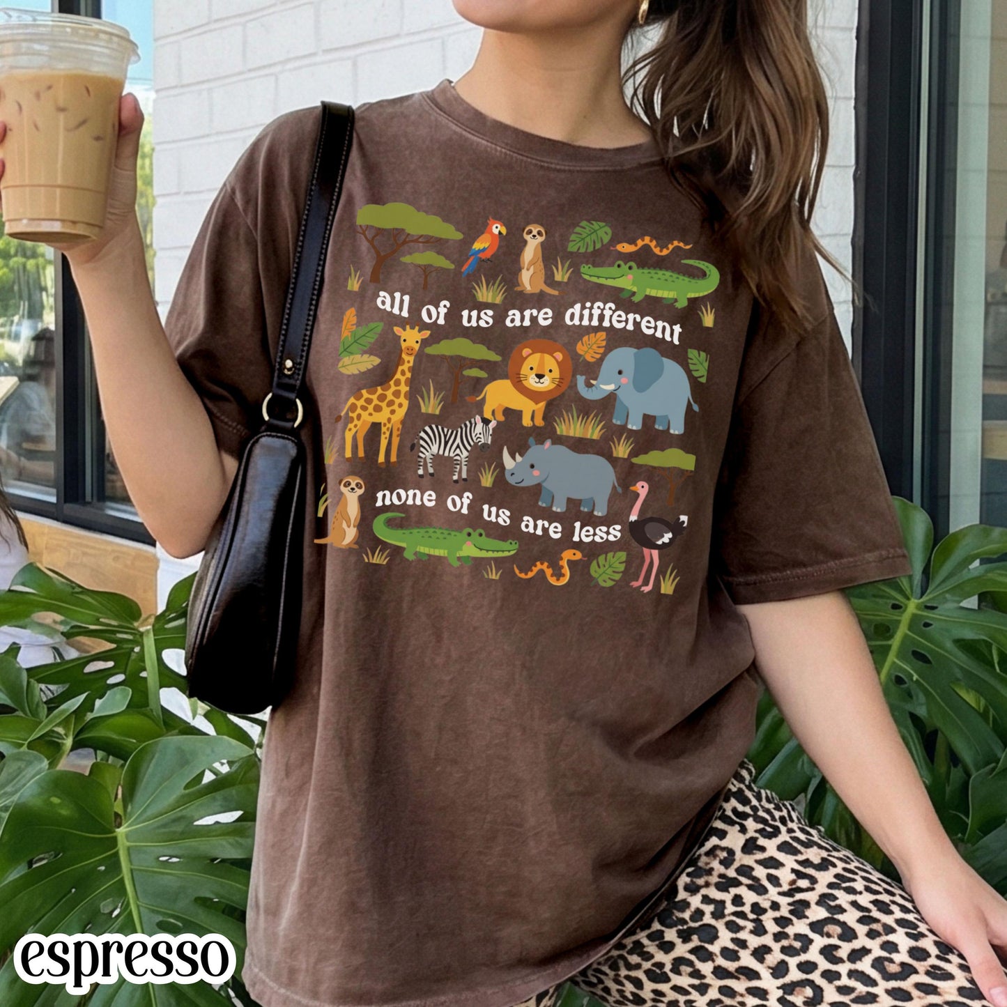 Autism Awareness Comfort Colors Shirt Neurodiversity Inclusion TShirt Special Education Teacher Tee Safari Jungle Animal Diversity T-Shirt