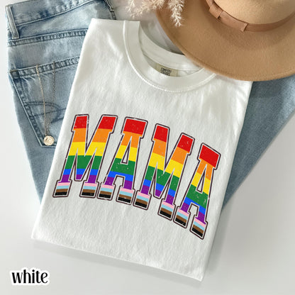 Comfort Colors LGBTQ Mama Shirt Mothers Day Gay Pride TShirt Transgender Mom Tee Gift For Mama Shirt Lesbian Flag Equality Diversity T-Shirt
