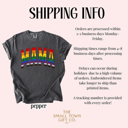Comfort Colors LGBTQ Mama Shirt Mothers Day Gay Pride TShirt Transgender Mom Tee Gift For Mama Shirt Lesbian Flag Equality Diversity T-Shirt