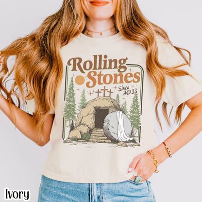 Comfort Colors Christian T-Shirt Rolling Trendy Easter Clothing Jesus Christ Shirt Teen Believer Gift For Christian Faith Based Graphic Tee